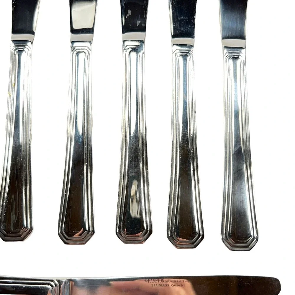 Hampton Silversmiths Dinner Knives 8 Stainless Flatware Extra Replacement HSV188